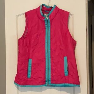 Vineyard Vines Pink vest w/Turquoise trim Size XL